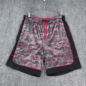 AND1 Men’s Active Red Camo Basketball Shorts Size XL Pockets 11” Inseam Comfort